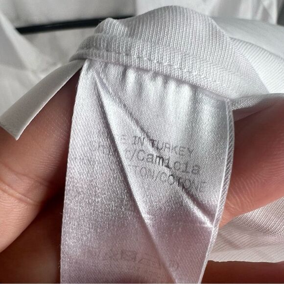 Sz XL Ermenegildo Zegna White Striped Dress Shirt 18” Collar $150 MSRP - Picture 11 of 11